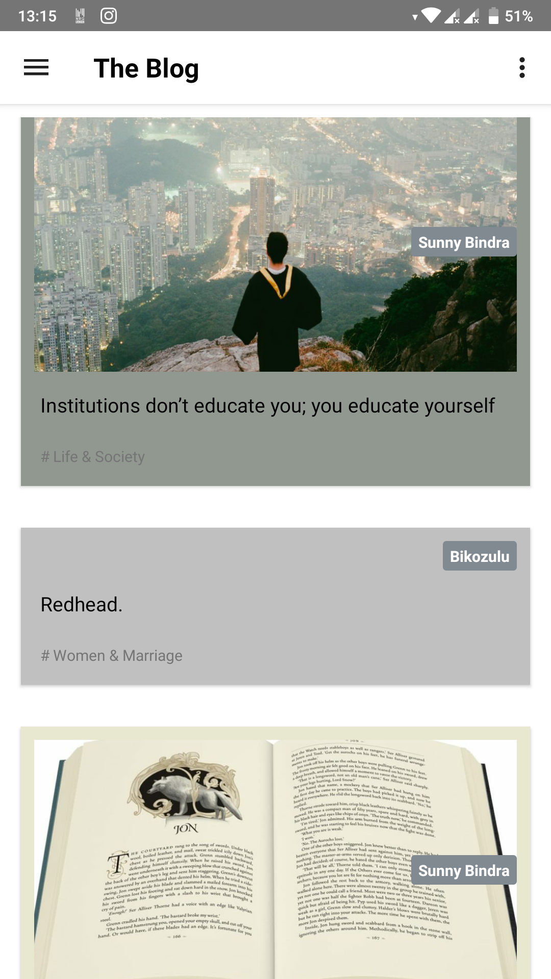 Screenshot of BlogSpire web app
